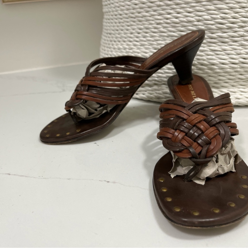 Antonio Melani woven all leather thongs